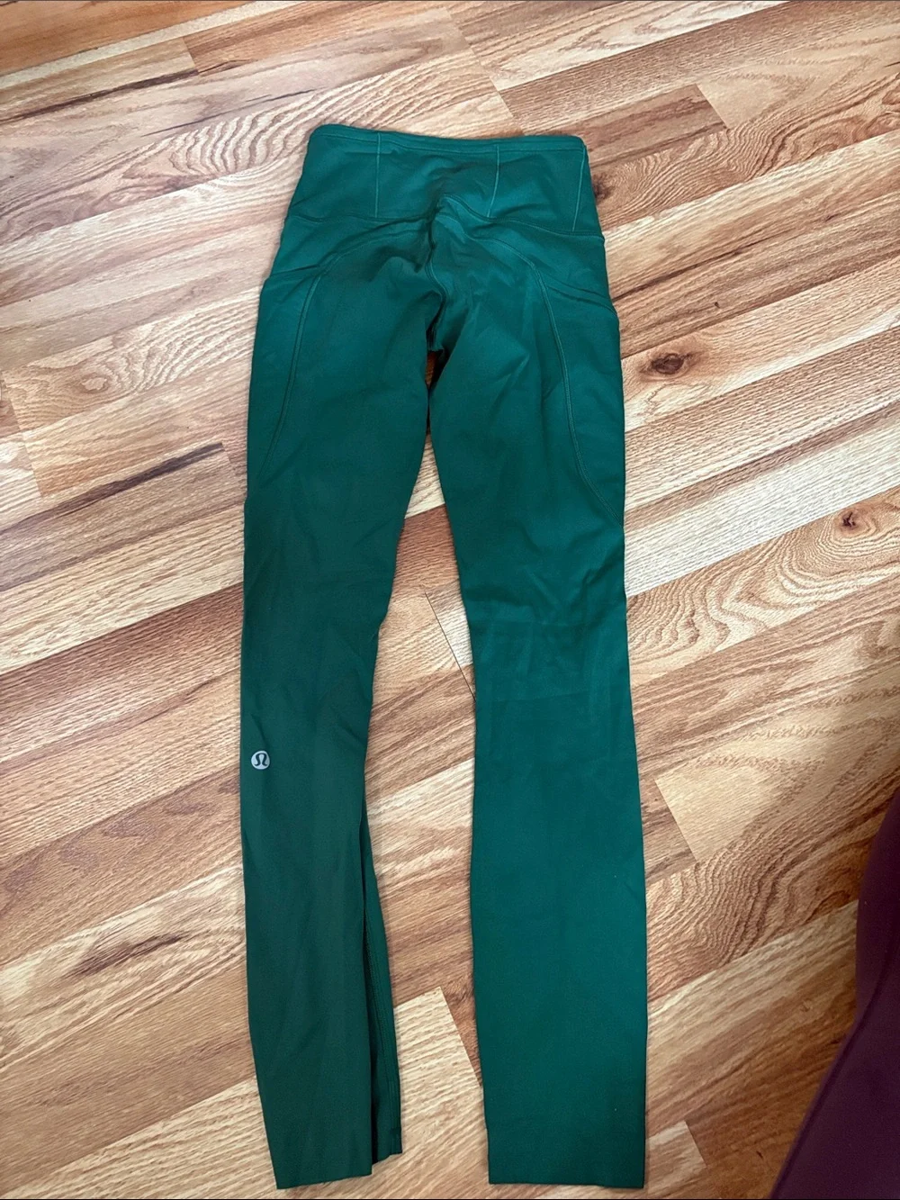 Lululemon Sz 2 High-Waist Forest Green Leggings with Side Pockets